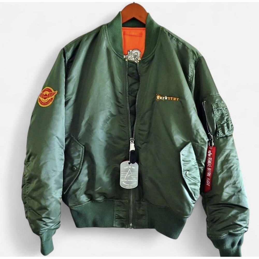 Alpha Industries x Tech Star MA-1 Bomber Jacket Olive Green Large
